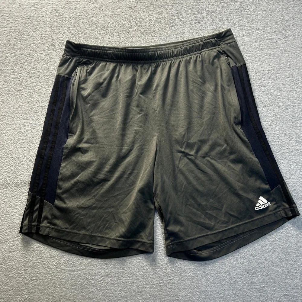 Adidas‎ Training Shorts Mens Gray Black Athletic Performance Gym Activewear